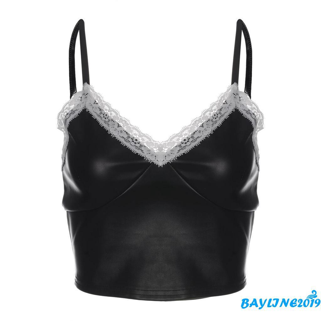 Áo Lửng Hai Dây Cổ Tim Phối Ren Quyến Rũ Dành Cho Nữ