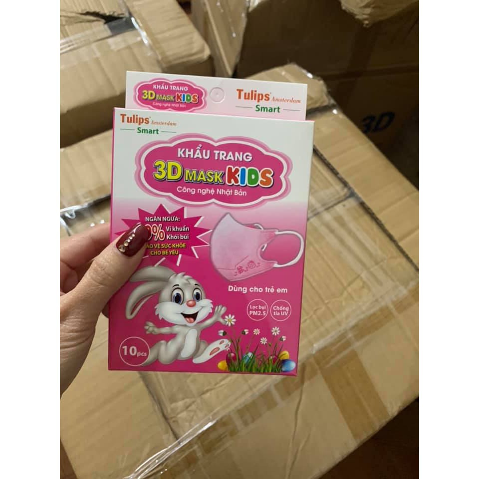 ✅ [HÀNG CHUẨN] Khẩu Trang 3D Em Bé Tulips 3D Smart Kid (Hộp 10 cái) | Công nghệ Nhật Bản -VT0347