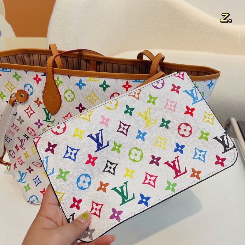 Túi xách size lớn kèm túi mini hoạ tiết thương hiệu Louis Vuitton LV cao cấp da thật