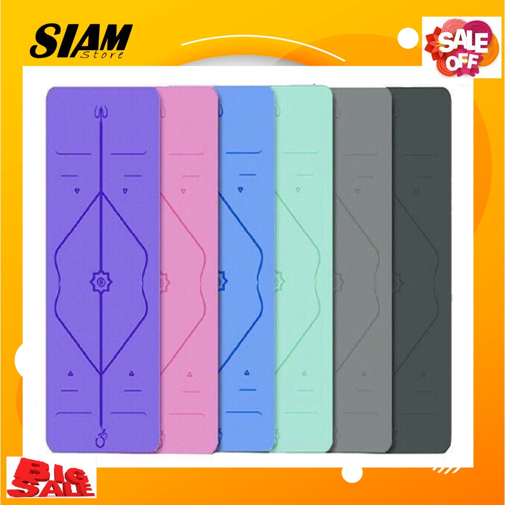 THẢM TẬP YOGA ĐỊNH TUYẾN TPE 2 LỚP CHỐNG TRƯỢT CAO CẤP  SIAM SPORT