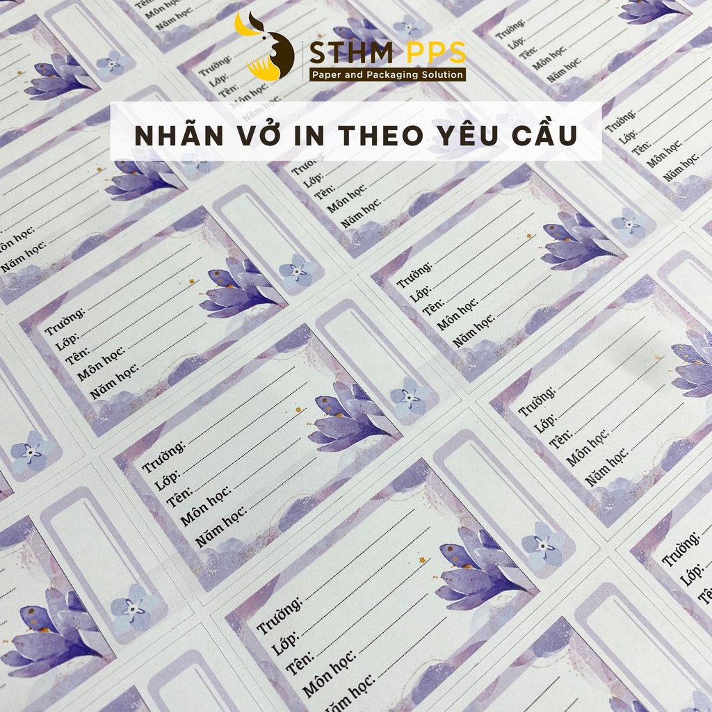 Nhãn vở in theo yêu cầu - Chất liệu đa dạng - Kích thước không giới hạn - STHM PPS