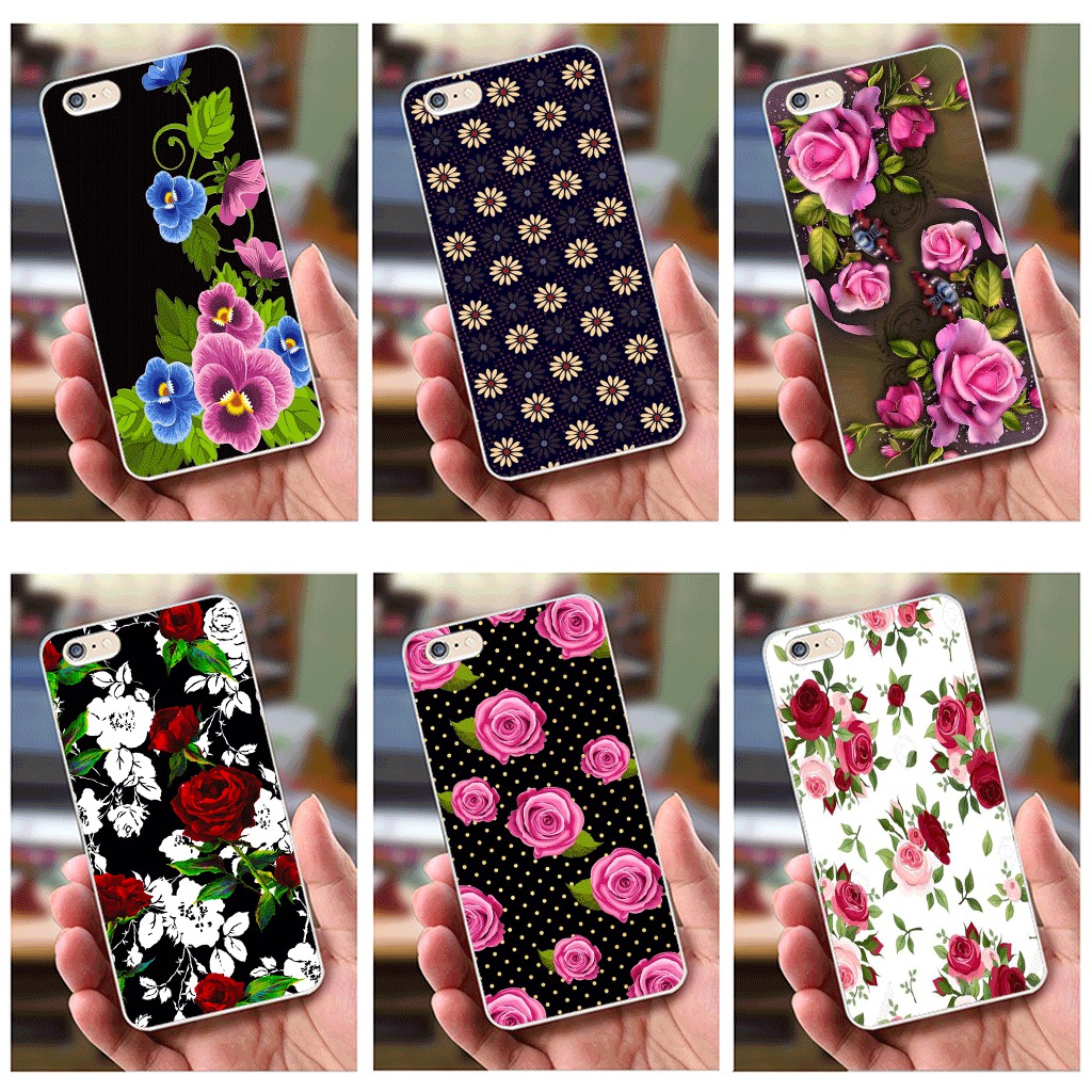 Ốp lưng iPhone 6 Plus / 6S Plus (dẻo viền trắng trong) - Hoa Hồng, Hoa Lan, Hoa Cúc
