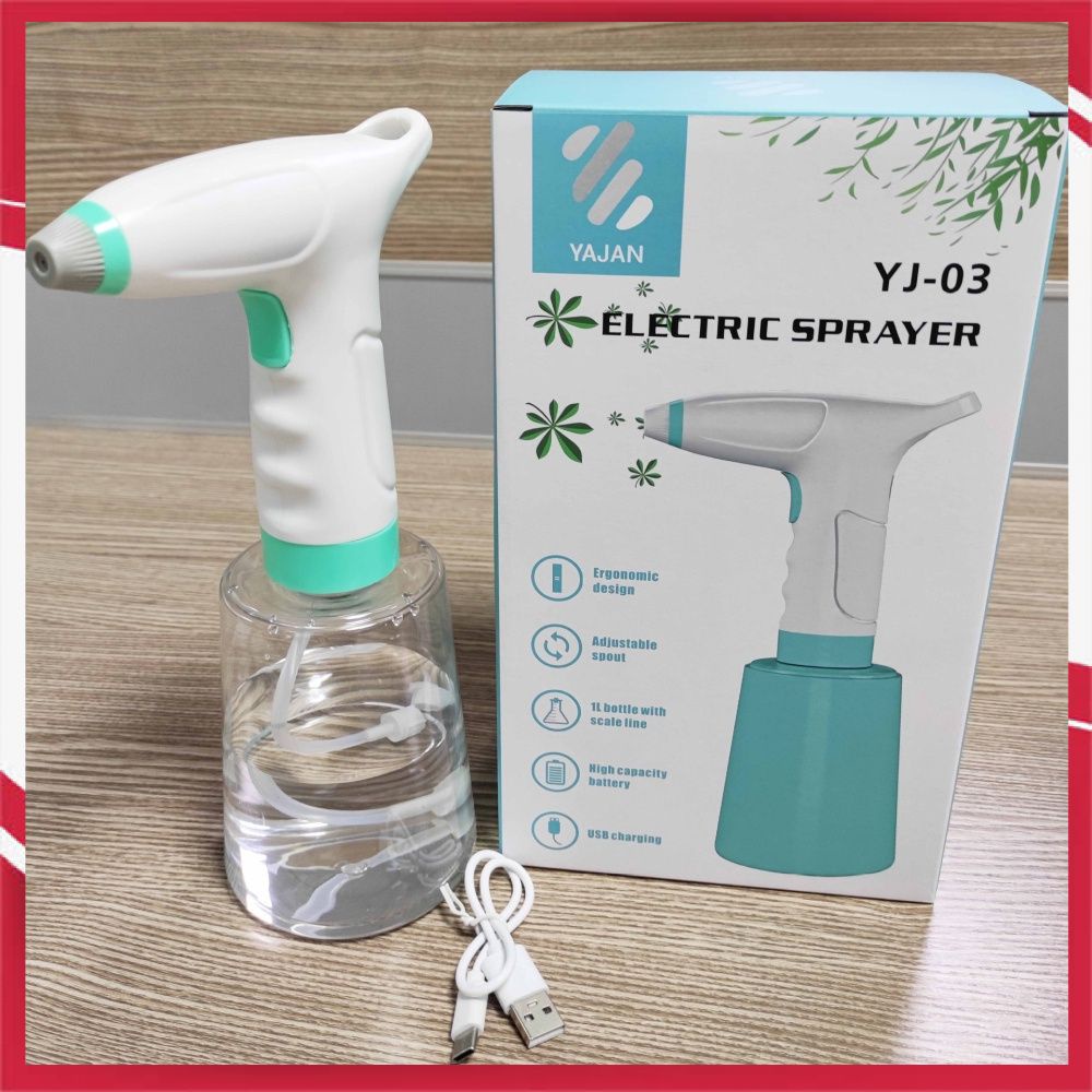 Bình xịt điện cầm tay mới có thể khử khuẩn có thể sạc lại qua cổng USB cho gia đình/ ô tô