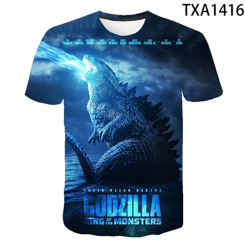 Áo Thun Tay Ngắn In Hình Godzilla Thời Trang Mùa Hè Cho Bé