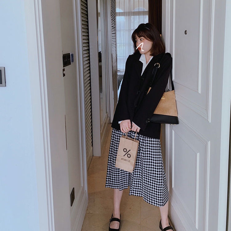 Bán Chạy!F &amp; X Chân Váy Dài Dáng Chữ a Kẻ Sọc Caro Màu Xanh Lá Phong Cách Pháp Cổ Điển Thời Trang Xuân Hè Cho Nữ 2022