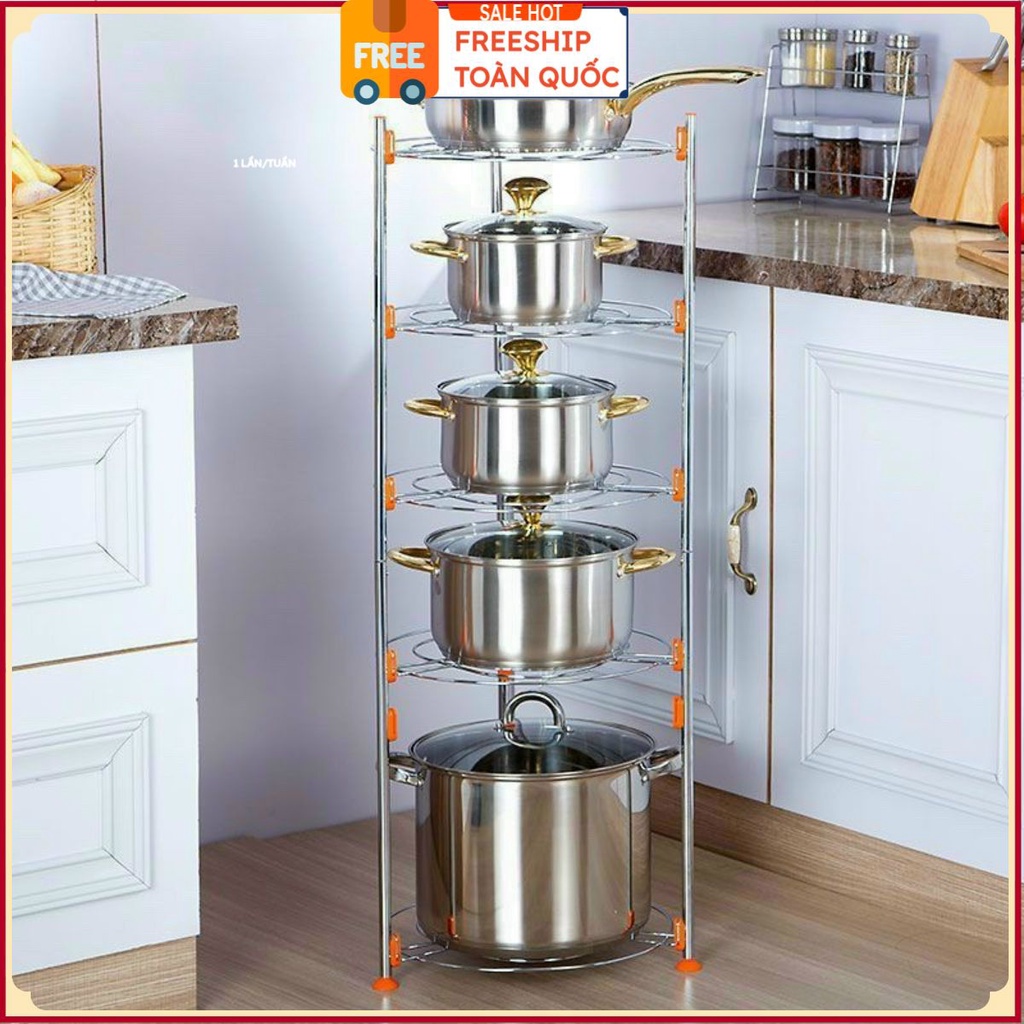 PVN31878 Kệ để xoong nồi inox 5 tầng siêu bền đẹp T2 .