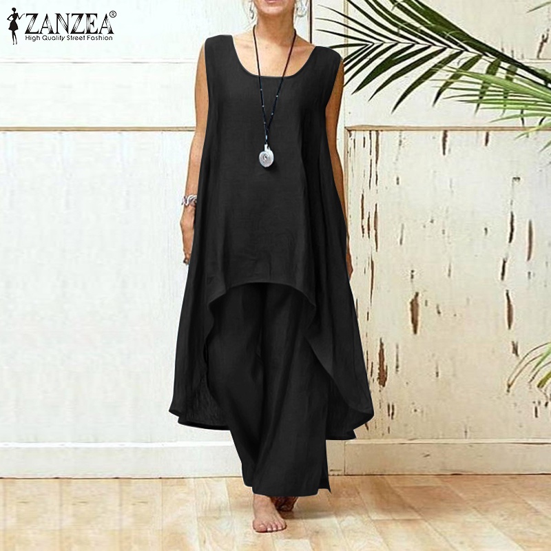 Set áo không tay kèm quần ngắn Zanzea thời trang cho nữ