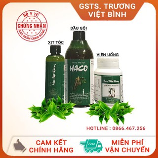 Bộ 3 sản phẩm Tóc HACO, 1 Ban Thốc Khang ,1 dầu gội HACO, 1 xịt tóc Mao Bạt Khang hỗ trợ làm đen tóc, giúp tóc khỏe mạnh