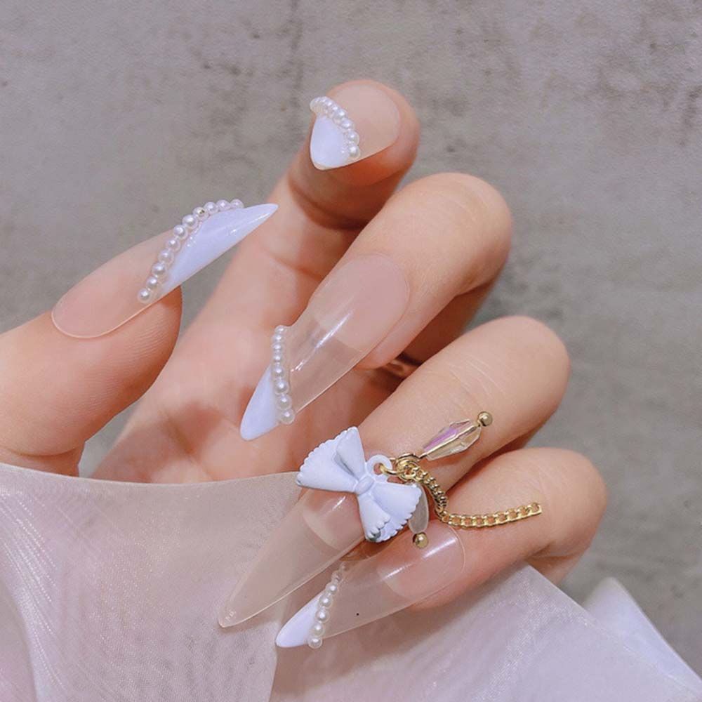 [Hàng mới về] Phụ kiện trang trí móng tay nghệ thuật hình nơ xinh xắn DIY