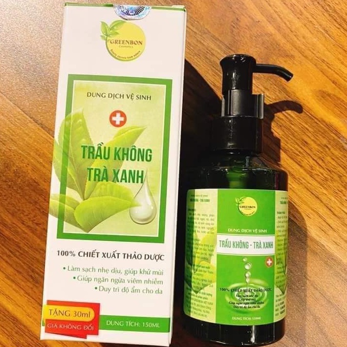 DUNG DỊCH VỆ SINH CHĂM SÓC VÙNG KÍN PHỤ NỮ CHIẾT XUẤT TRẦU KHÔNG TRÀ XANH TỰ NHIÊN GREENBON CHO MẸ BẦU VÀ SAU SINH