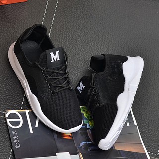 Giày sneaker nam 2 màu đen trắng