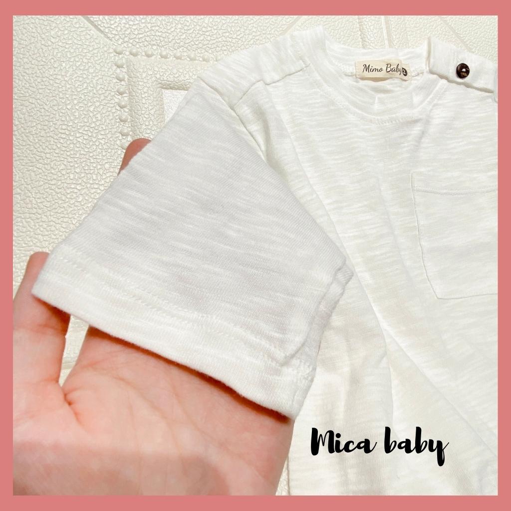 Áo phông dài tay thu đông cho bé trai, bé gái QA46 Mica Baby vải cotton xước mềm từ 8-18 kg