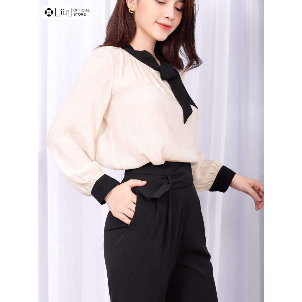 Quần baggy Đen thiết kế Đai Chéo form công sở thanh lịch Liin Clothing Q3572