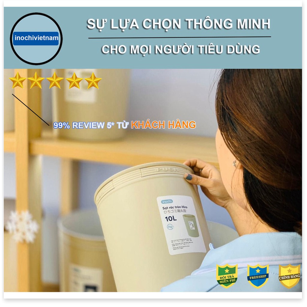 Thùng rác Mini -thông minh Nhựa Tròn Inochi Sọt Rác Văn Phòng, Khách Sạn