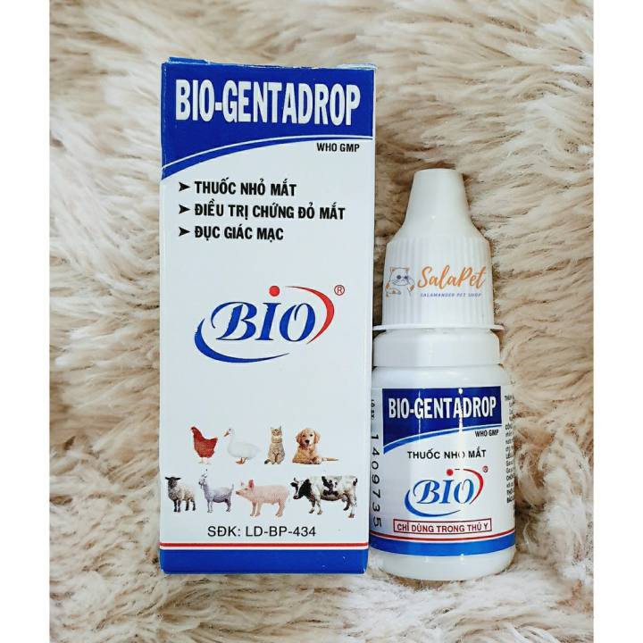 Nhỏ mắt chó mèo Bio genta drop - chữa đau mắt đục giác mạc viêm đỏ ngứa vệ sinh mắt chó + mèo