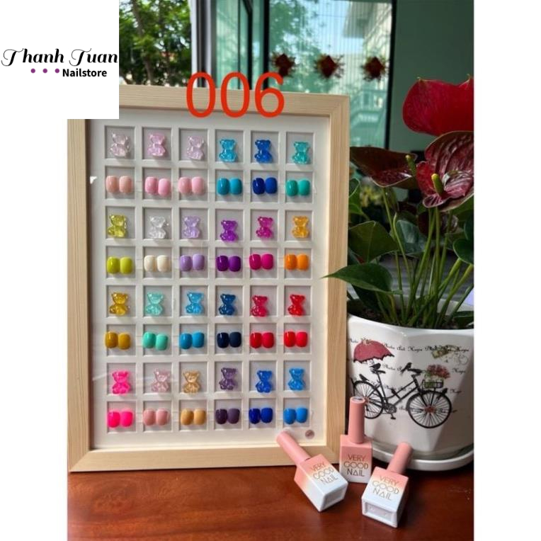 Set sơn gel 24 màu Very Good Nail chính hãng tặng kèm bảng màu gấu cute - Sơn nail cao cấp - Phụ kiện nail