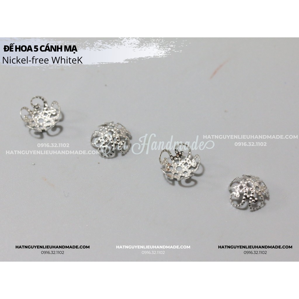 Túi 30c Đế hoa 5 cánh mạ 10mm Cici Handmade hạt cườm nguyên liệu tự làm kẹp tóc đính kết váy hạt đá DIY