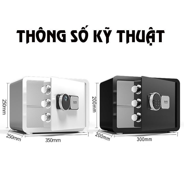 Két Sắt Mini Cao Cấp Khóa Vân Tay Khóa Số SAFE, Cảnh Báo An Toàn Chống Cháy Nổ, Dùng Cho Gia Đình, Khách Sạn, Nhà Hàng