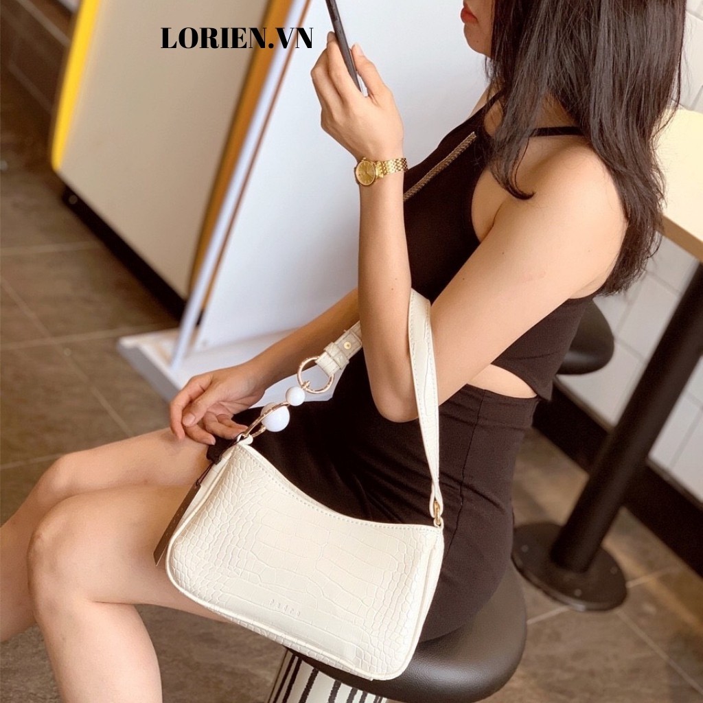 Túi kẹp nách nữ da vân cá sấu loại 1 - LORIEN - Túi xách nữ quai ngọc size 21 Da mềm kẹp nách tiêu thư hàn quốc đẹp | BigBuy360 - bigbuy360.vn
