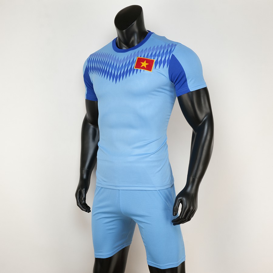 Bộ quần áo đá bóng áo đá banh thể thao nam Việt nam áo tập vải dệt kim 2020