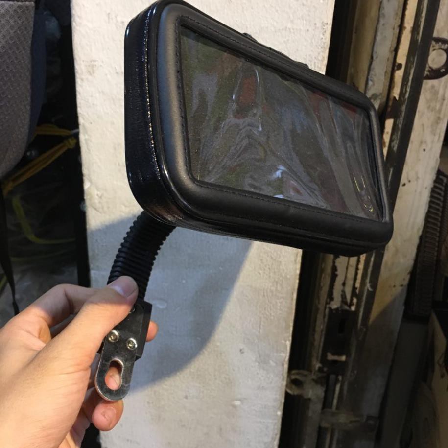 🌠 Gía đỡ điện thoại xe máy💦💧đi mưa gắn chân kính chiếu hậu
