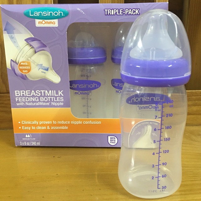 Bình sữa Lansinoh Momma 240ml/160ml