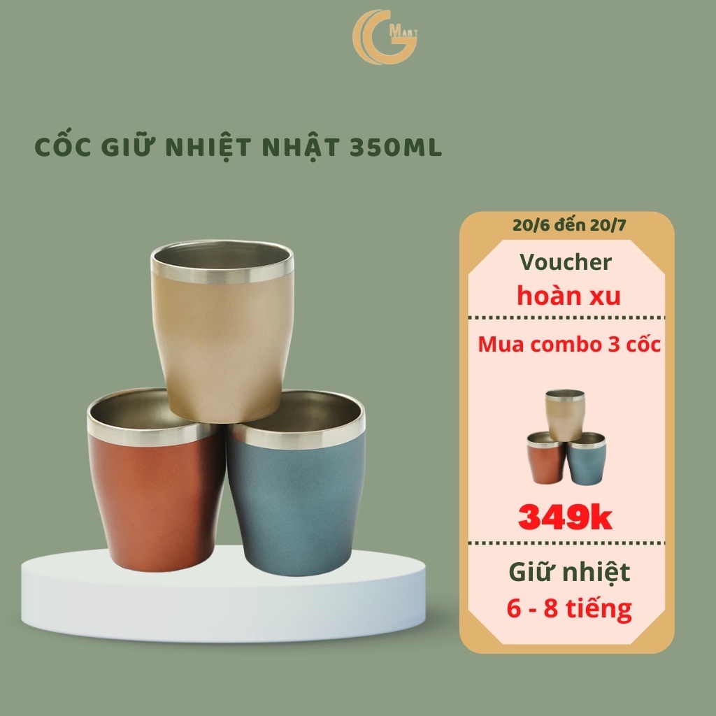 Cốc giữ nhiệt, Ly giữ nhiệt Nhật Bản 350ml