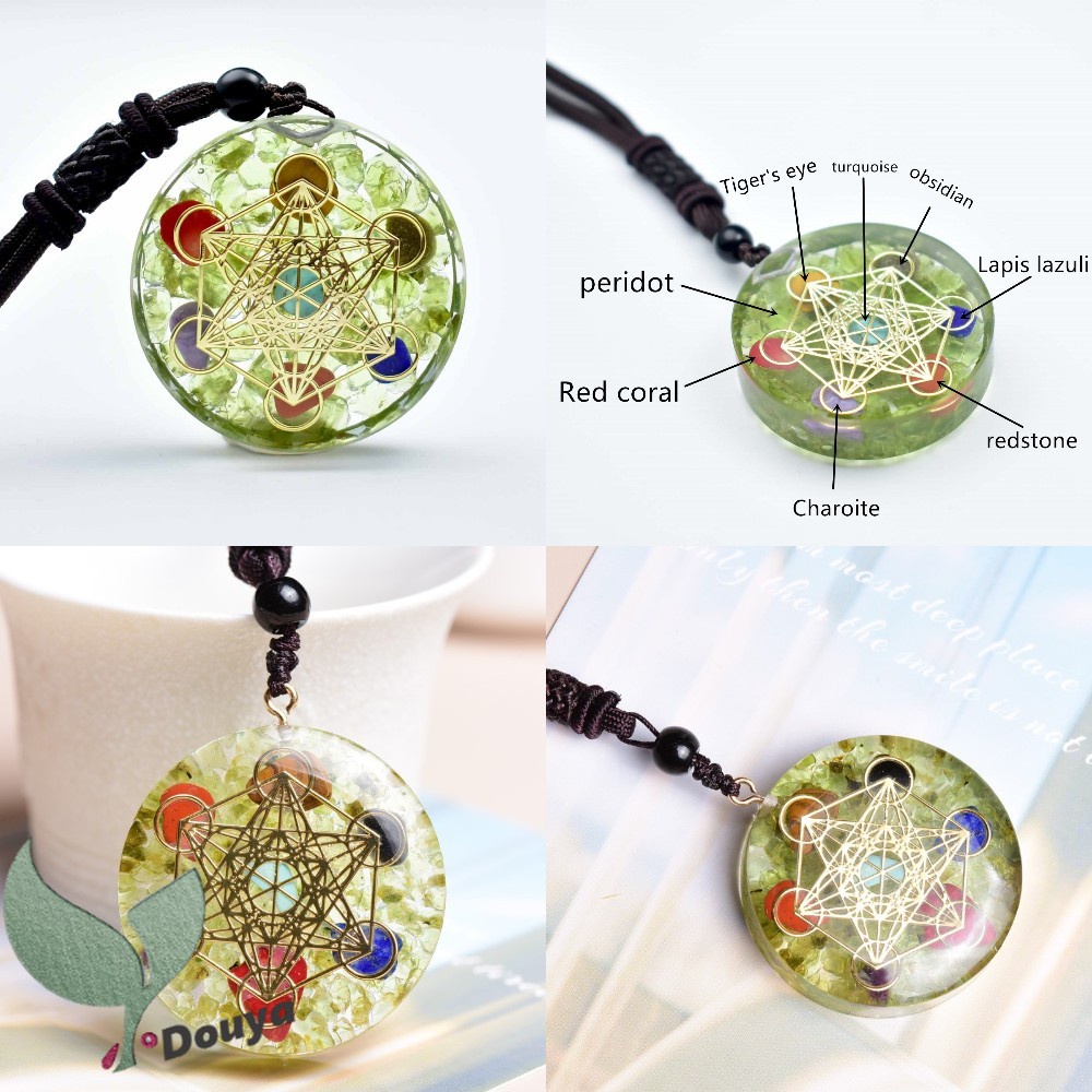 Vòng cổ Mặt Orgone | Vòng cổ Mặt Hình Khối Lập Phương Reiki Merkaba