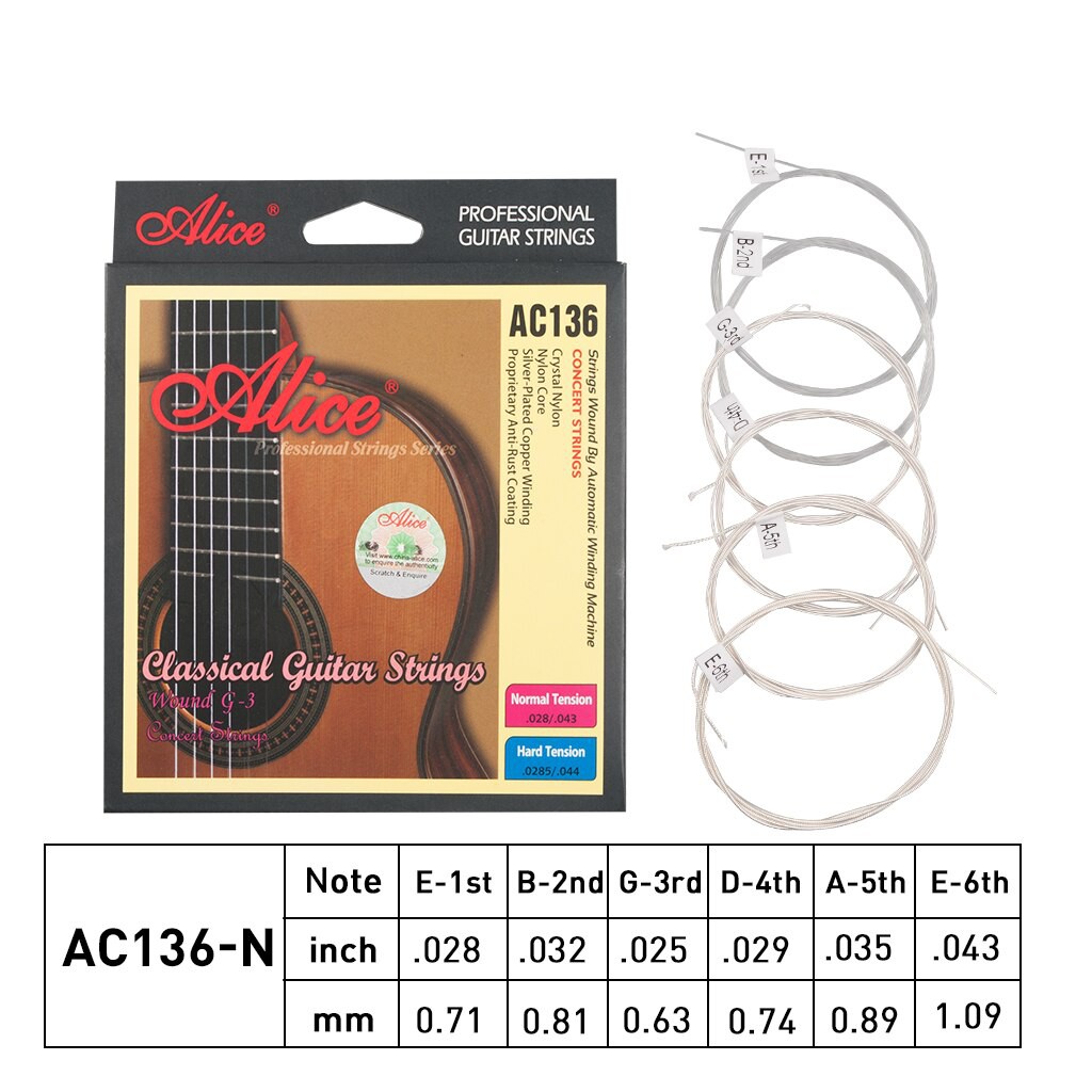 Dây đàn nylon Alice AC136 - dây đàn Guitar Classic