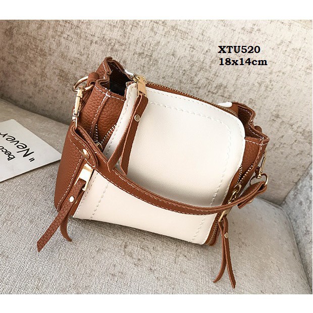 [Siêu Rẻ] XTU520 Túi đeo chéo da chần phong cách Hàn Quốc | BigBuy360 - bigbuy360.vn