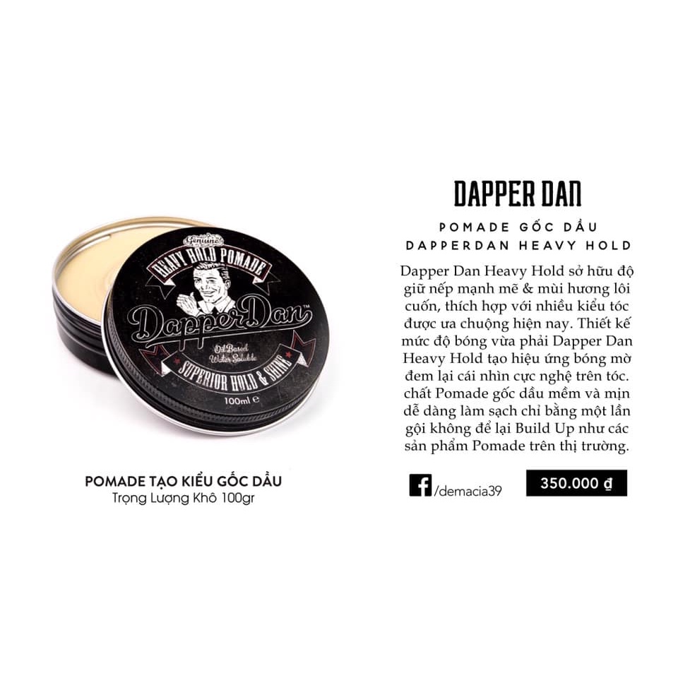 [HÀ NỘI] Pomade vuốt tóc Dapper Dan ULTRA MATTE CLAY (100g)