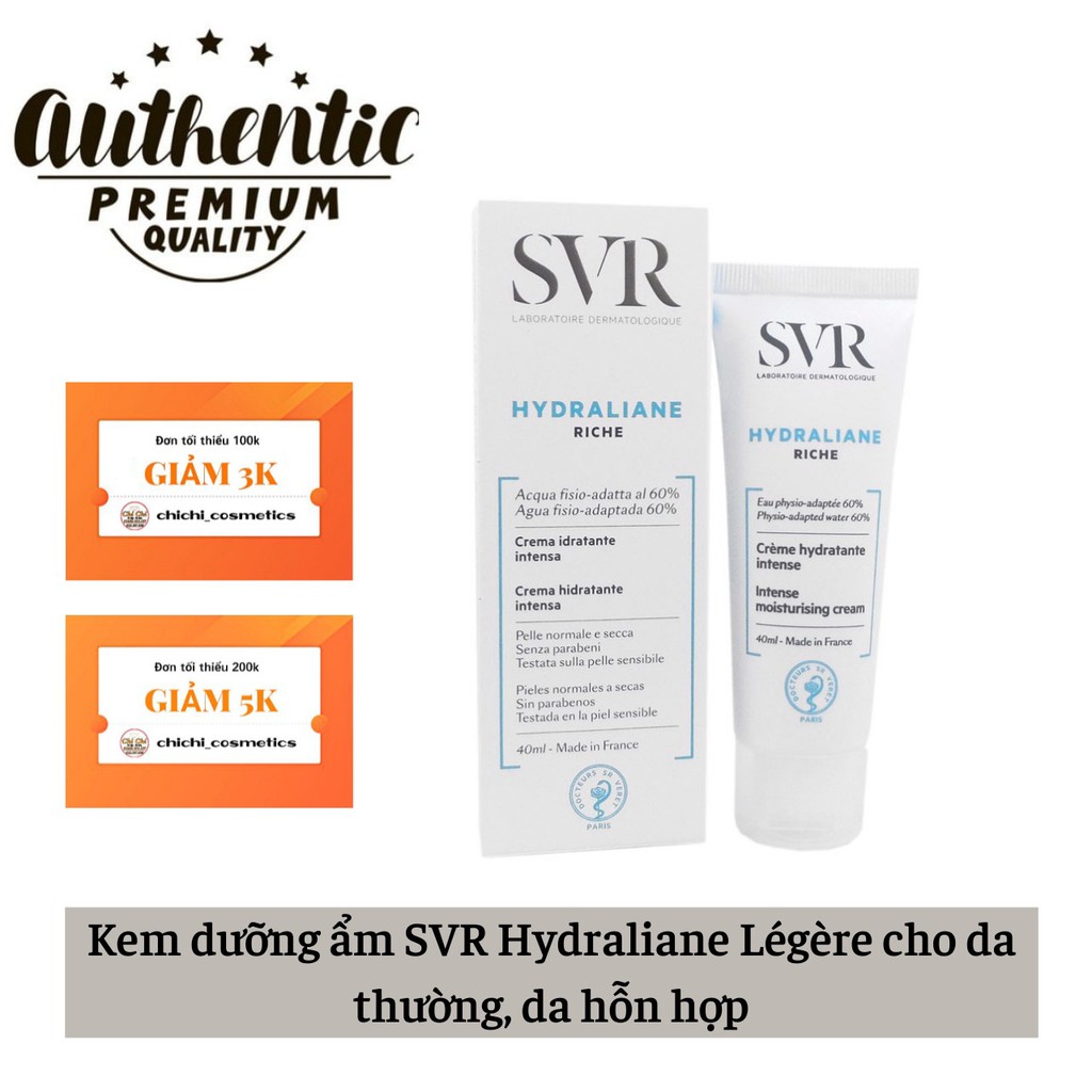 Kem dưỡng ẩm SVR Hydraliane Légère cho da thường, da hỗn hợp chính hãng