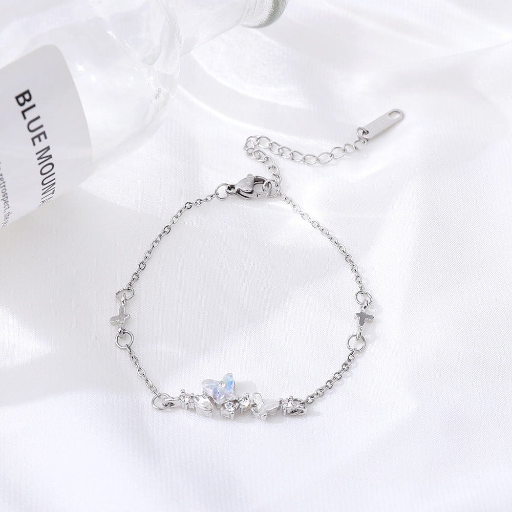 Vòng Tay Mạ Bạc 925 Mặt Hình Hoa Hồng Và Mặt Trăng Thời Trang Cho Nữ