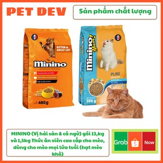 Minino Yum 350gr (2 vị) Thức ăn Cho Mèo Của Pháp dạng hạt khô