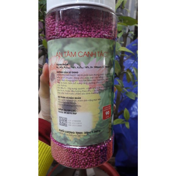 {GIÁ TẬN GỐC} NPK 14-14-14+TE Rynan 240 phân bón thông minh chuyên dùng cho các loại cây kiểng có hoa (1.36kg)