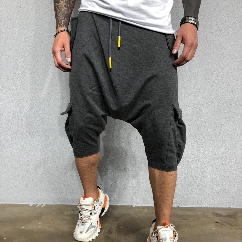 Shorts Men Hip Hop 2020 Summer Streetwear Cargo Pants Man Fitness Sweatpants Men Harajuku Cotton Punk Joggers Short Harem Pants