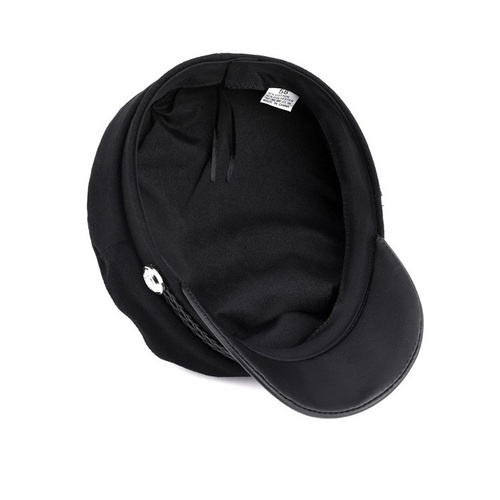 Mũ nồi nữ có vành kiểu dáng hải quân, nón beret kaki cotton
