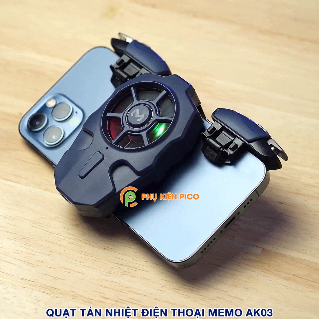 Quạt tản nhiệt điện thoại Memo AK03 kèm nút bắn game chống giật - Nút bắn PUGB chính hãng Memo