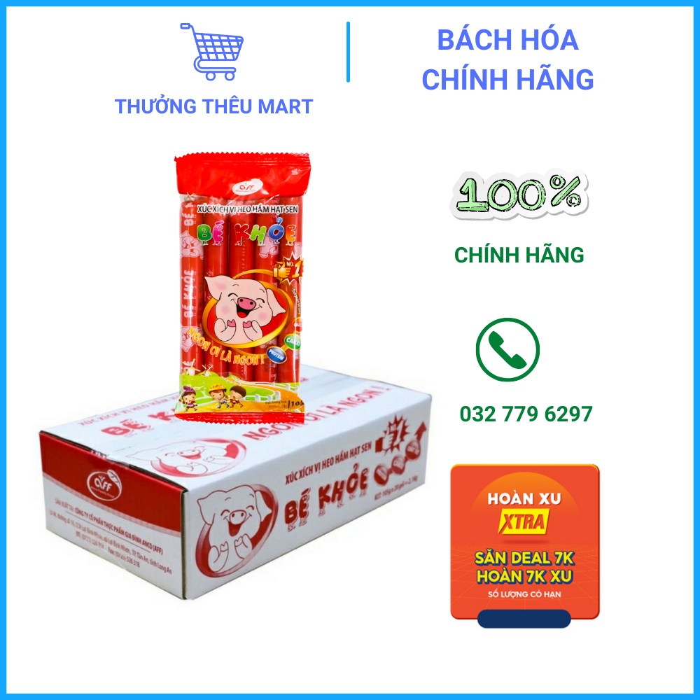 Sỉ 1 thùng 20 gói xúc xích bé khỏe 20gói x105g