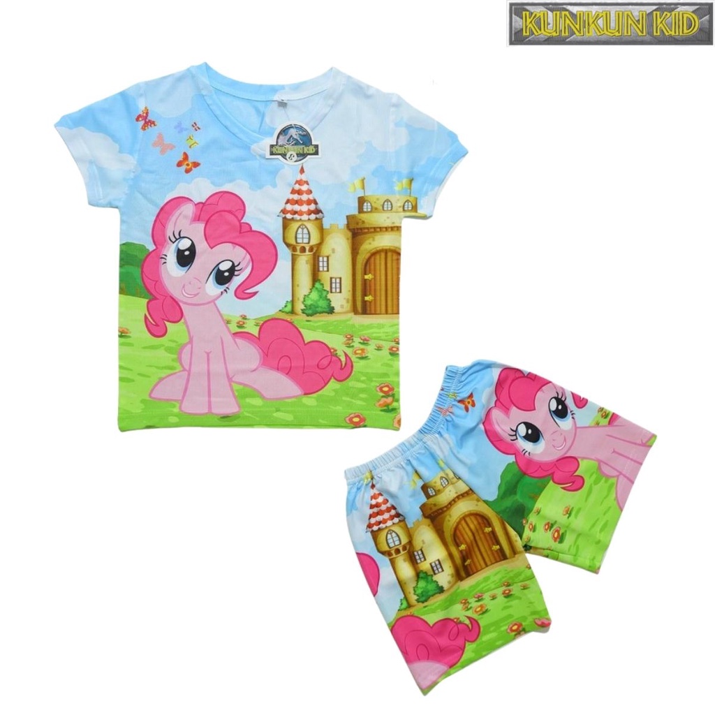 Đồ bộ bé gái hình ngựa pony cộc tay size từ 10-40kg thun lạnh thoáng mát KunKun TP024