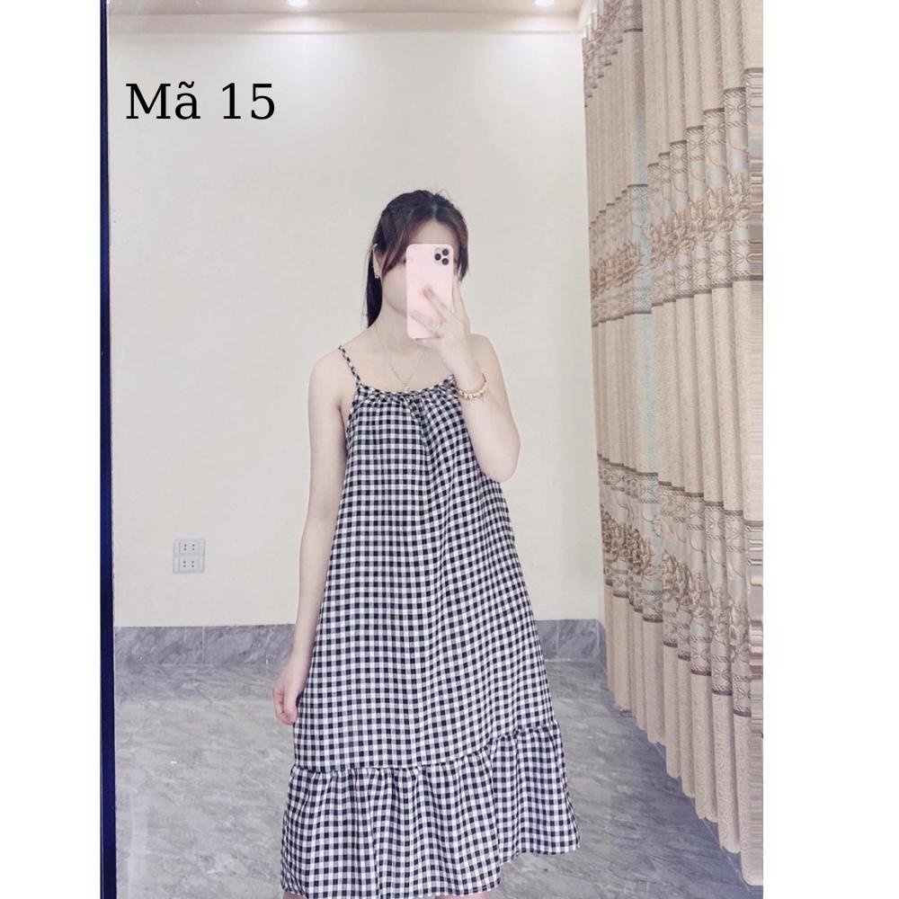 Váy Bầu Hai Dây Mặc Ngủ Mùa Hè Ở Nhà Lanh Lụa Mát Mẻ , Thấm Hút Mồ Hôi