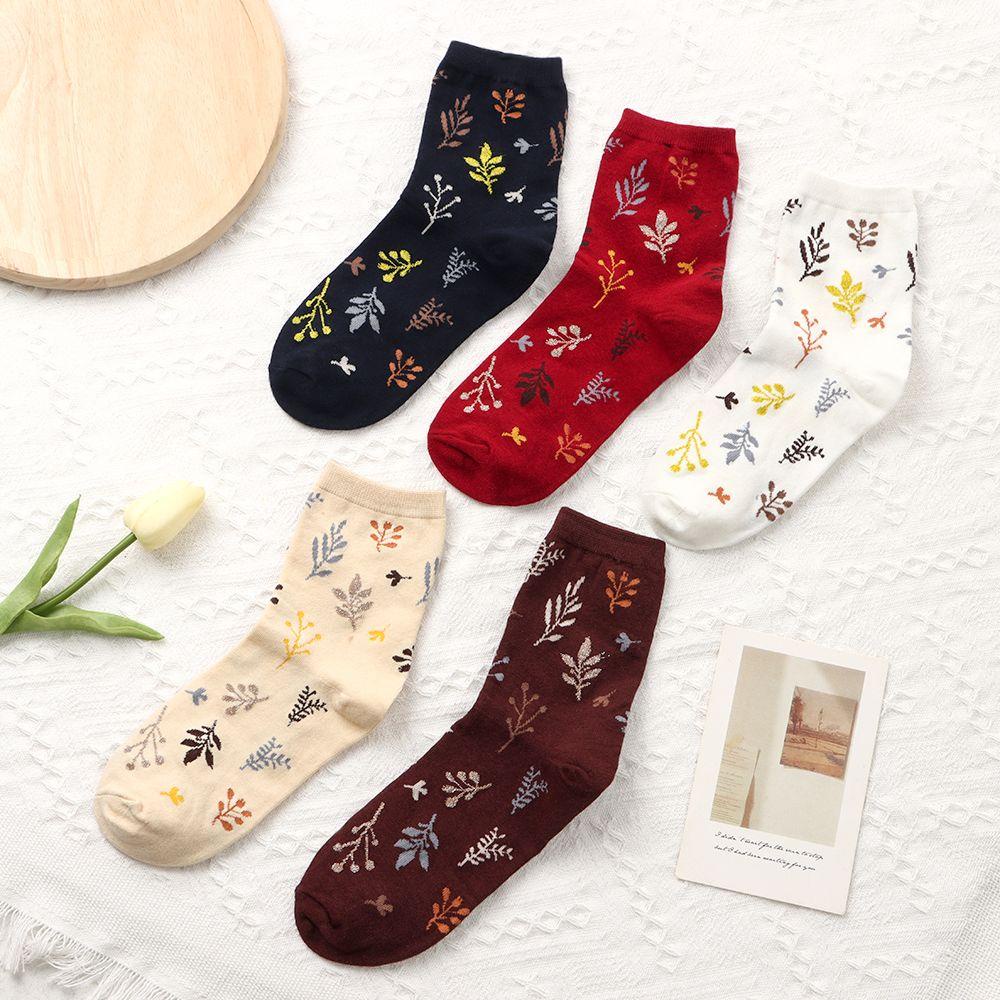 HS Vớ Cotton Không Đường May In Họa Tiết Phong Cách Nhật Bản
