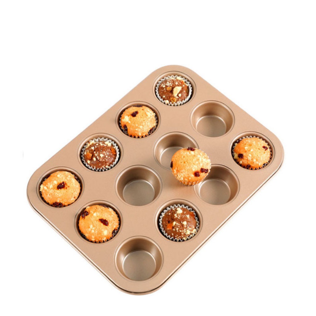 Khuôn Làm Bánh Muffin 12 / 9 / 6 Lỗ Chống Dính Tiện Dụng