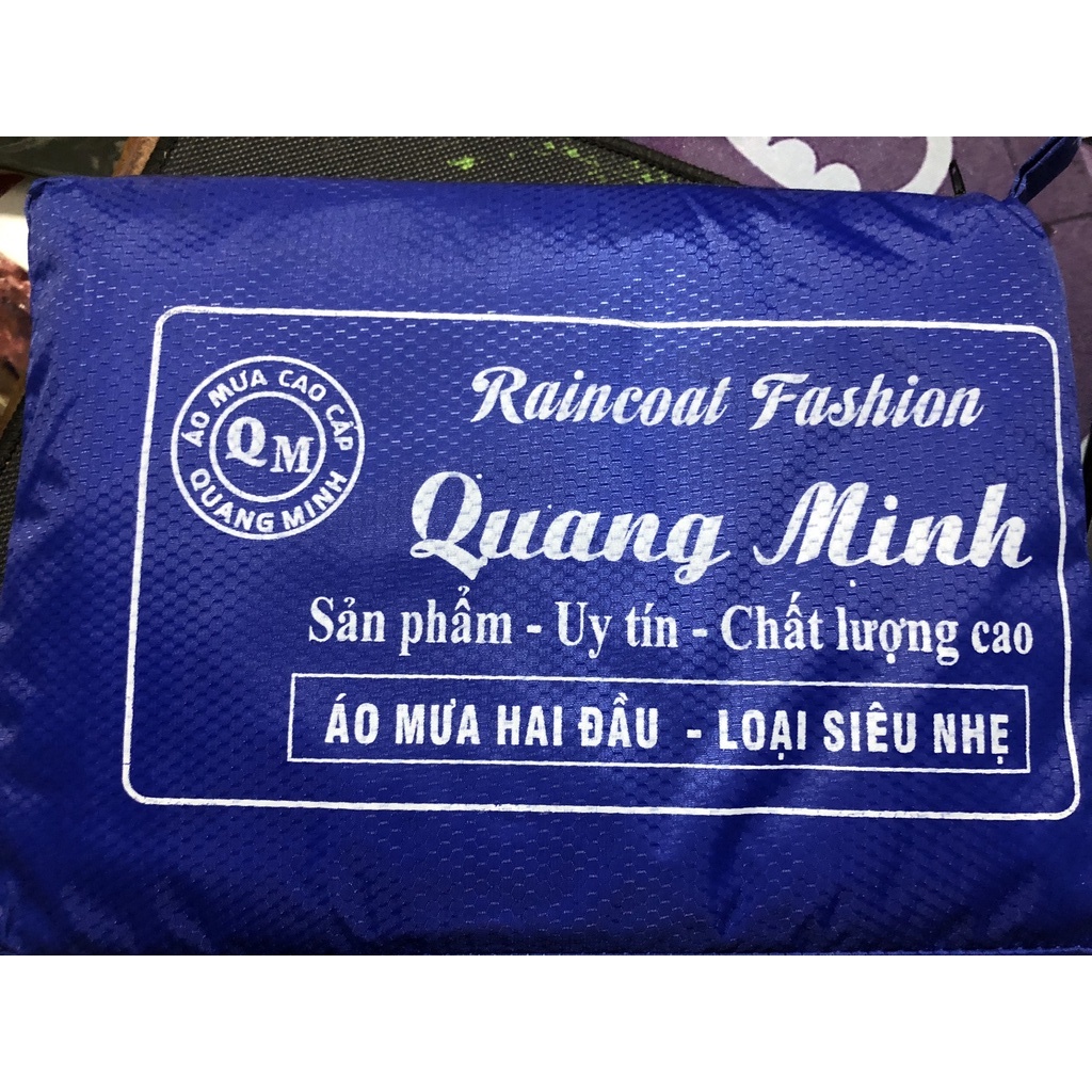 Áo Mưa Vải Dù 2 Mũ Cánh Rơi Có Lỗ Nhét Gương Siêu Bền