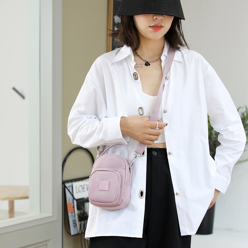 Túi Đeo Chéo Vai Vải Canvas Nylon Cỡ Nhỏ Thời Trang Cho Nữ