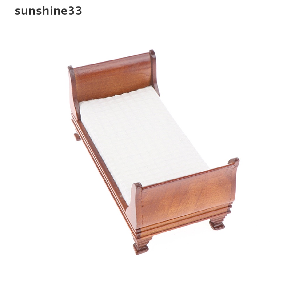 Giường Ngủ Mini Tỉ Lệ 1: 12 Dùng Trang Trí Nhà Búp Bê