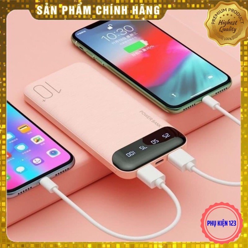 [Free Ship] Sạc Dự Phòng 10.000mAh Pin Dự Phòng Có LED Hiển Thị %Pin WK-161 Cao Cấp- Bh 12 Tháng