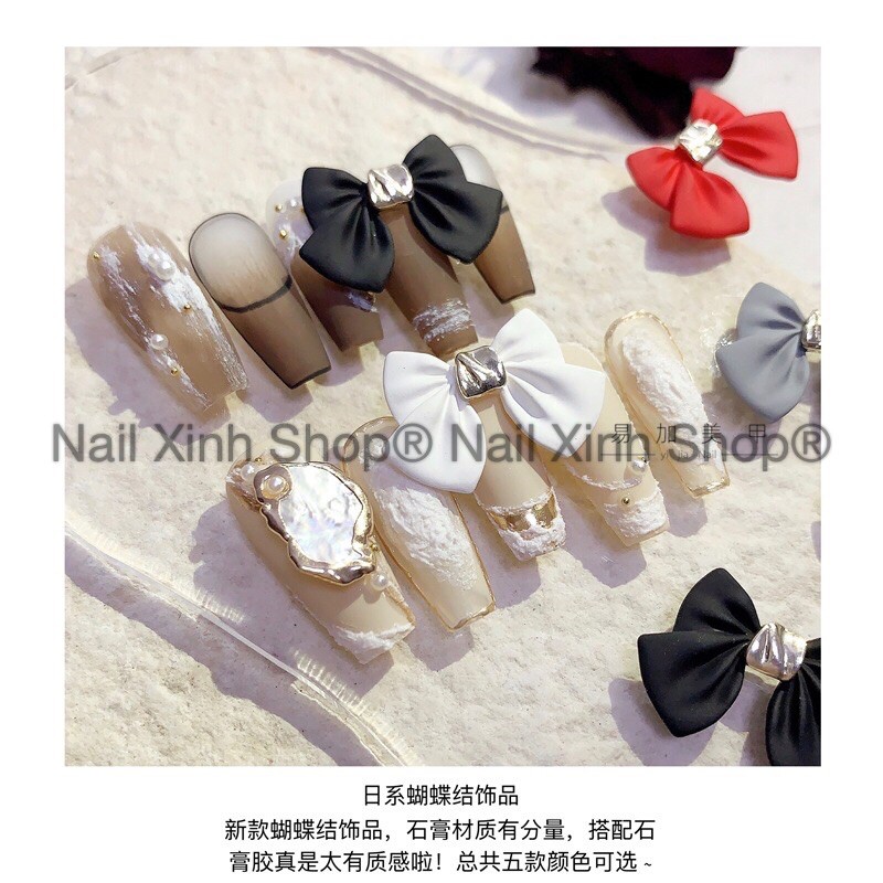 Charm nơ trang trí móng tay nghệ thuật nail Nhật Bản, nail hot 2021