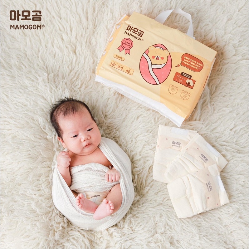 Tã/ Bỉm MAMOGOM hữu cơ cao cấp công nghệ Hàn Quốc siêu thấm hút, an toàn dán/ quần đủ size S62/M52/M48/L44/XL40/XXL38