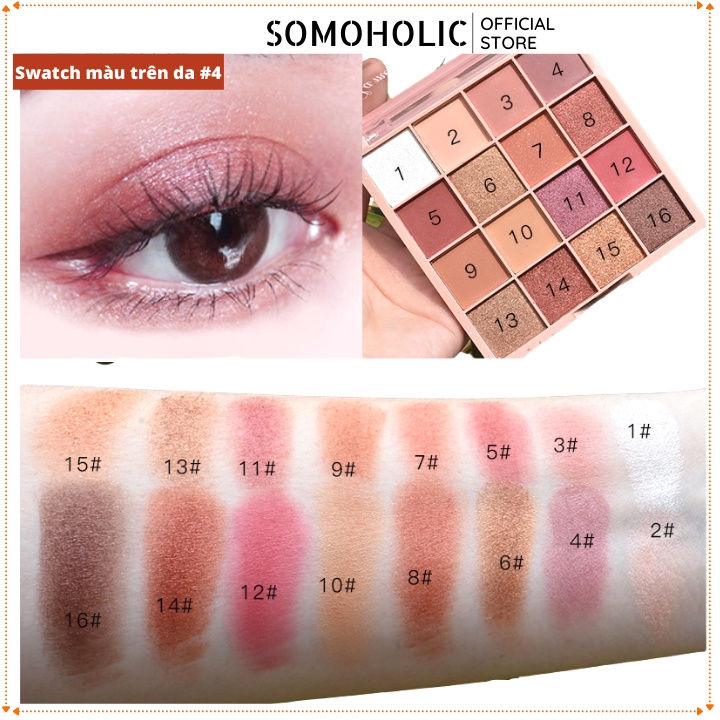 Phấn mắt Lameila 16 ô nội địa trung xinh xắn Tutu Eye Shadow Somoholic BM3